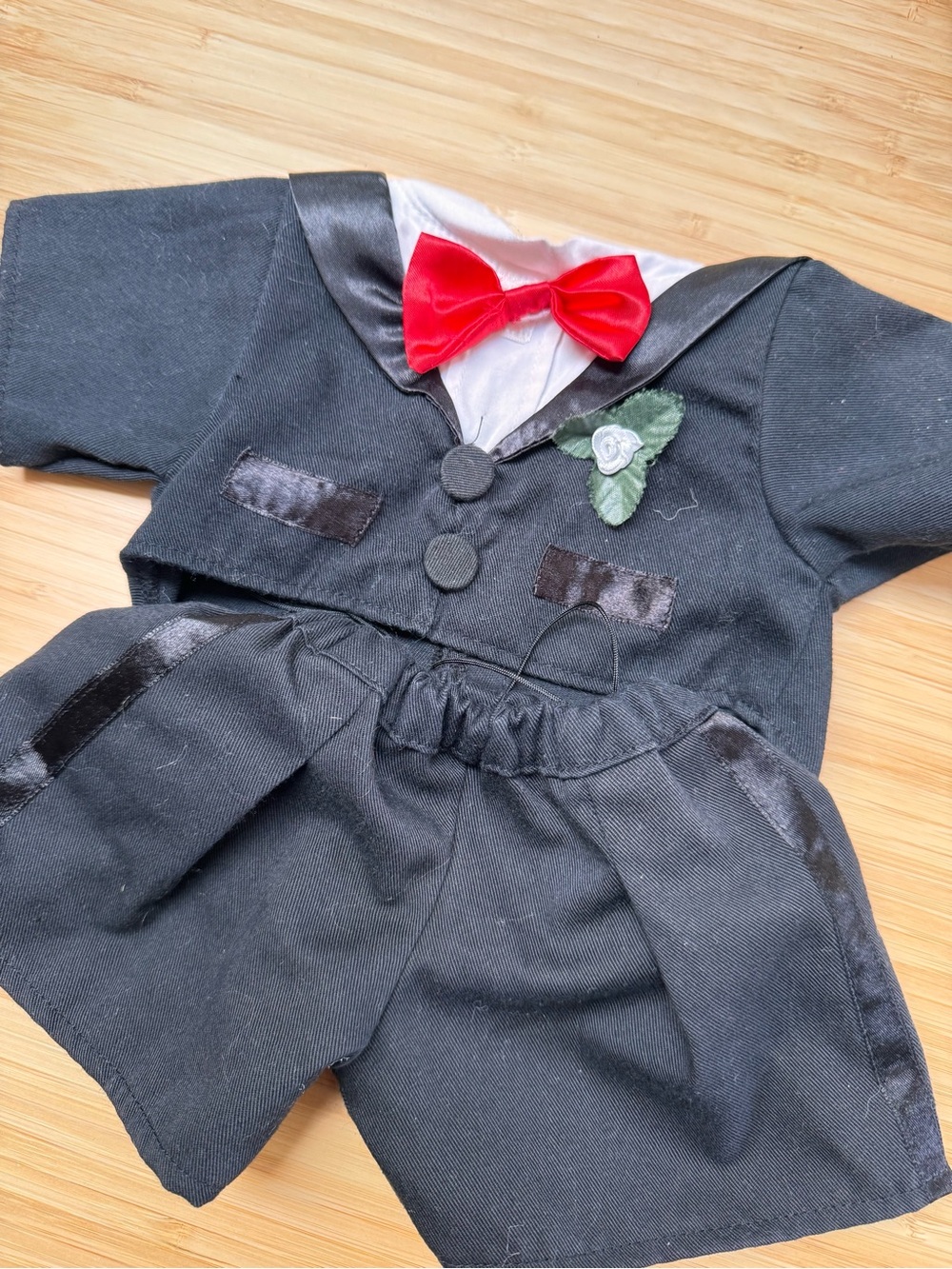Build-A-Bear Black Tuxedo Suit Outfit with Red Bow Tie 🧸🎩